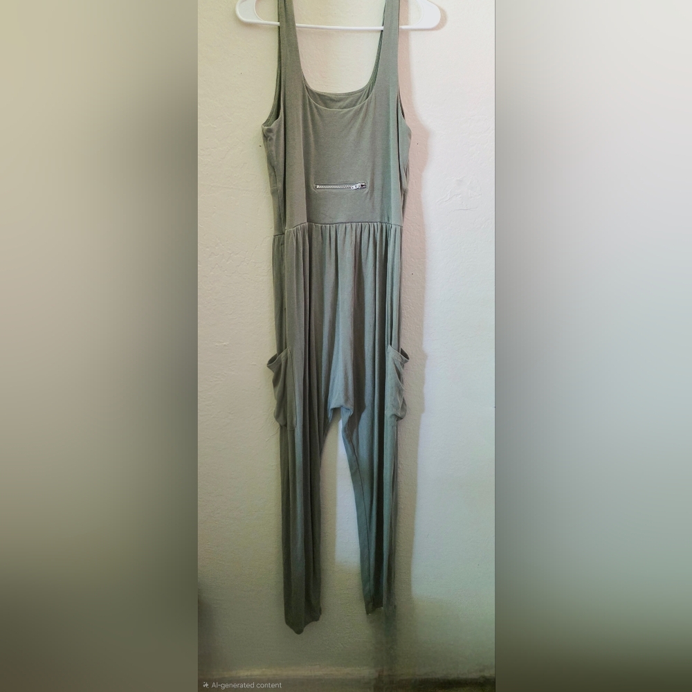 Casei XL Green Jumpsuit 25" Inseam  59" Long